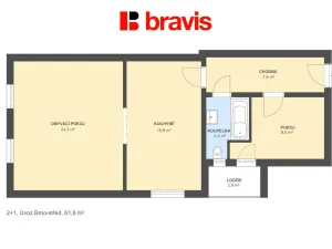 Pronájem bytu 2+1, Brno - Brno-město, Úvoz, 63 m2