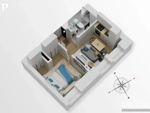 Pronájem bytu 2+kk, Hradec Králové, Eliščino nábřeží, 30 m2