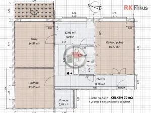 Prodej bytu 3+1, Třebíč - Nové Dvory, Energetiků, 70 m2