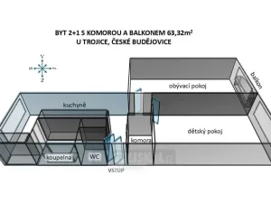 Prodej bytu 2+1, České Budějovice - České Budějovice 3, U Trojice, 61 m2