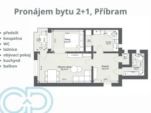 Pronájem bytu 2+1, Příbram - Příbram III, Milínská, 53 m2