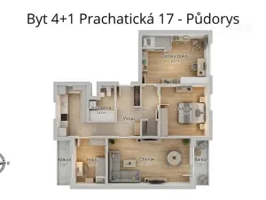 Pronájem bytu 4+1, České Budějovice, Prachatická, 86 m2