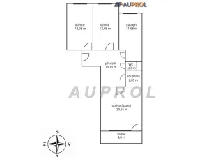 Prodej bytu 3+1, Praha - Modřany, Vitošská, 80 m2