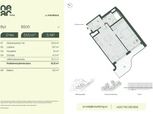 Prodej bytu 2+kk, Praha - Libeň, Na kopečku, 48 m2