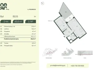 Prodej bytu 2+kk, Praha - Libeň, Na kopečku, 46 m2