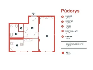 Pronájem bytu 2+kk, Praha, 45 m2