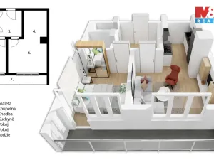 Prodej bytu 2+kk, Praha - Řepy, Makovského, 40 m2