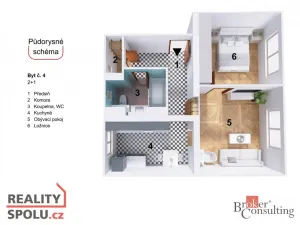 Pronájem bytu 2+1, Liberec, 56 m2