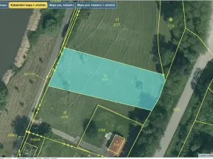 Prodej louky, Týn nad Vltavou, Hněvkovice na pravém břehu Vlt., 1648 m2