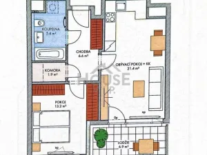 Prodej bytu 2+kk, Praha - Hlubočepy, Hugo Haase, 50 m2