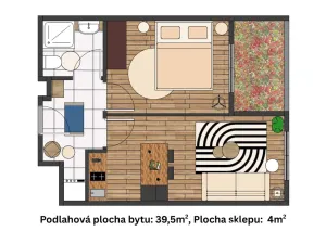 Prodej bytu 2+kk, Praha - Strašnice, Počernická, 40 m2