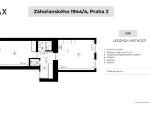 Prodej bytu 2+kk, Praha - Nové Město, Záhořanského, 61 m2
