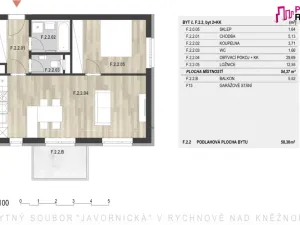 Pronájem bytu 2+kk, Rychnov nad Kněžnou, Javornická, 54 m2