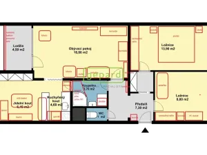 Pronájem bytu 3+1, Praha, Kaňkovského, 65 m2