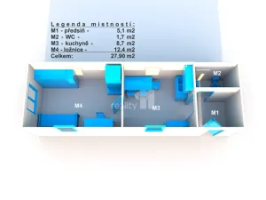 Prodej rodinného domu, Mšené-lázně, Skalička, 64 m2