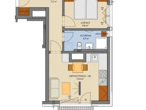 Pronájem bytu 2+kk, Kralupy nad Vltavou, Nádražní, 40 m2