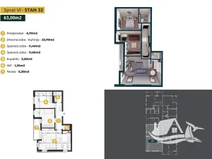 Prodej bytu 3+kk, Bar, Černá Hora, 57 m2