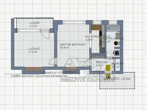 Prodej bytu 2+kk, Praha - Vršovice, Kišiněvská, 48 m2