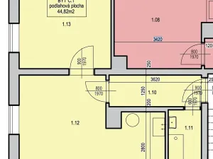 Pronájem bytu 2+kk, Děčín, K. Světlé, 44 m2