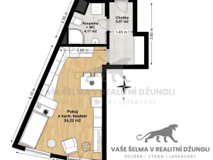 Prodej bytu 1+kk, Praha - Podolí, Dvorecká, 34 m2