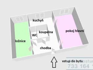 Prodej bytu 2+1, Bruntál, Smetanova, 59 m2