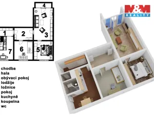 Pronájem bytu 3+1, České Budějovice - České Budějovice 2, Vodňanská, 73 m2