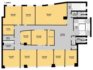 Pronájem kanceláře, Praha, Na příkopě, 2169 m2