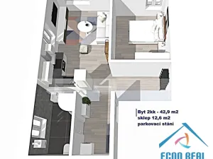Pronájem bytu 2+kk, Kolín, Havlíčkova, 42 m2