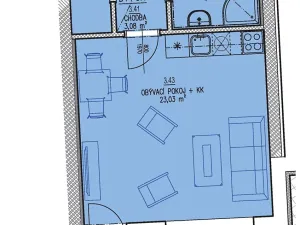 Prodej bytu 1+kk, Brno, Chvalovka, 35 m2