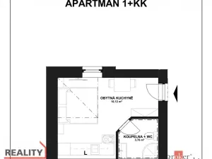 Prodej bytu 1+kk, Hlubočec, 19 m2