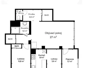 Prodej bytu 4+1, Zlín, Luční, 76 m2