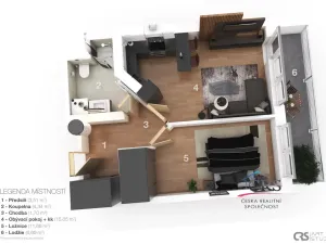 Pronájem bytu 2+kk, Praha - Letňany, Kuželova, 37 m2