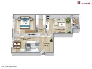 Prodej bytu 2+1, Karlovy Vary - Stará Role, Závodu míru, 63 m2