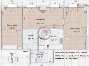 Pronájem bytu 3+kk, Třebíč - Horka-Domky, Družstevní, 77 m2