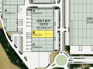 Pronájem skladu, Ostrava - Hrabová, K Zyfu, 1747 m2