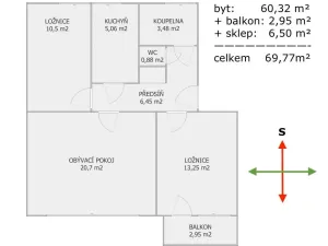 Prodej bytu 3+1, Řevnice, Legií, 60 m2
