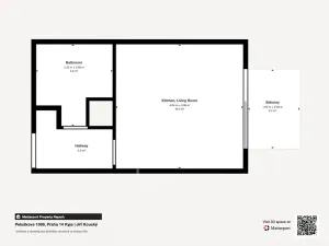 Pronájem bytu 1+kk, Praha - Kyje, Pelušková, 27 m2