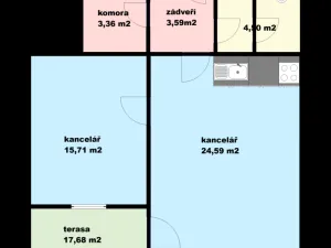 Pronájem kanceláře, Český Krumlov, Budějovická, 69 m2