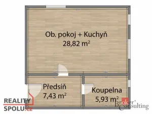 Pronájem bytu 1+kk, Břasy, 44 m2