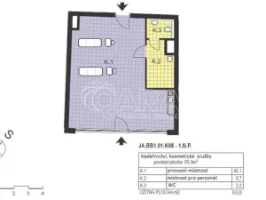 Pronájem obchodního prostoru, Praha - Hostavice, U Hostavického potoka, 53 m2