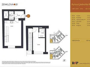 Prodej bytu 2+kk, Praha - Libeň, Zenklova, 48 m2