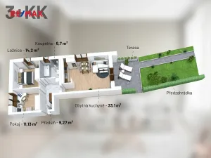 Prodej bytu 3+kk, Třeština, 74 m2