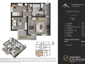 Prodej bytu 3+kk, Kutná Hora, Plk. Loudy, 70 m2