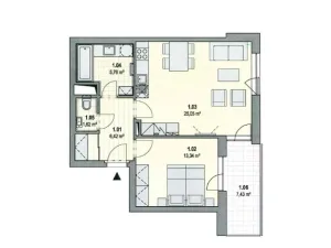 Pronájem bytu 2+kk, Ostrava - Moravská Ostrava, náměstí Biskupa Bruna, 52 m2