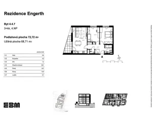 Prodej bytu 3+kk, Kladno, U Engerthu, 69 m2