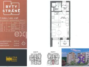 Pronájem bytu 1+kk, Zlín, Nad Stráněmi, 34 m2