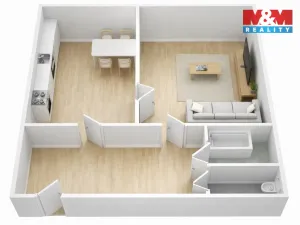 Pronájem bytu 1+1, Most, tř. Budovatelů, 36 m2