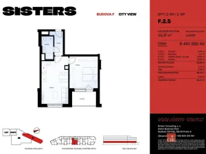 Prodej bytu 2+kk, Plzeň - Jižní Předměstí, náměstí Českých bratří, 43 m2