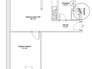 Pronájem bytu 2+kk, České Budějovice, Novohradská, 50 m2