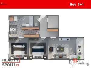 Prodej bytu 3+1, Liberec - Liberec XXX-Vratislavice nad Nisou, Vnější, 64 m2